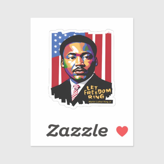 Sticker Let Freedom Ring, Citation de MLK, Histoire des No (Feuille)