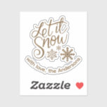 Sticker "Let it Snow" Christmas Gold Parties scintillant T<br><div class="desc">Parties scintillant d'or Noël "Let it Snow"</div>