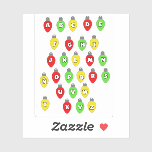 Sticker Letras luces navidad Pegatina de vinilo  (Feuille)