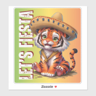 Sticker Let's Fiesta - Tiger Cinco de Mayo