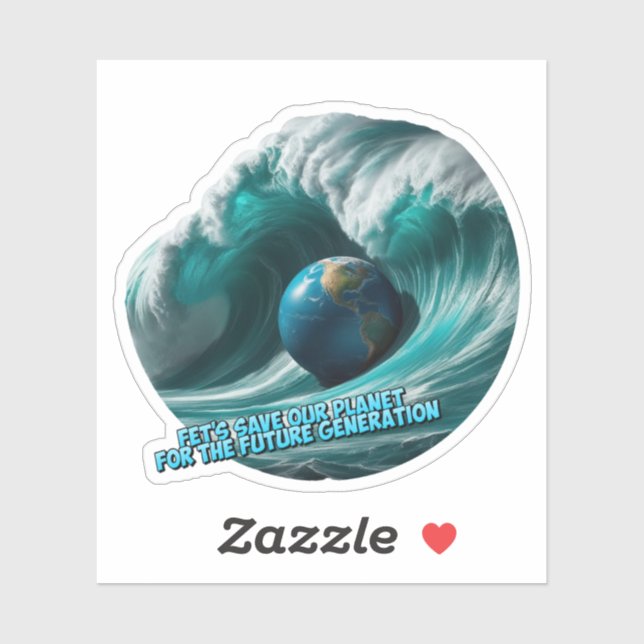 Sticker let's save our planet for the future generation (Feuille)