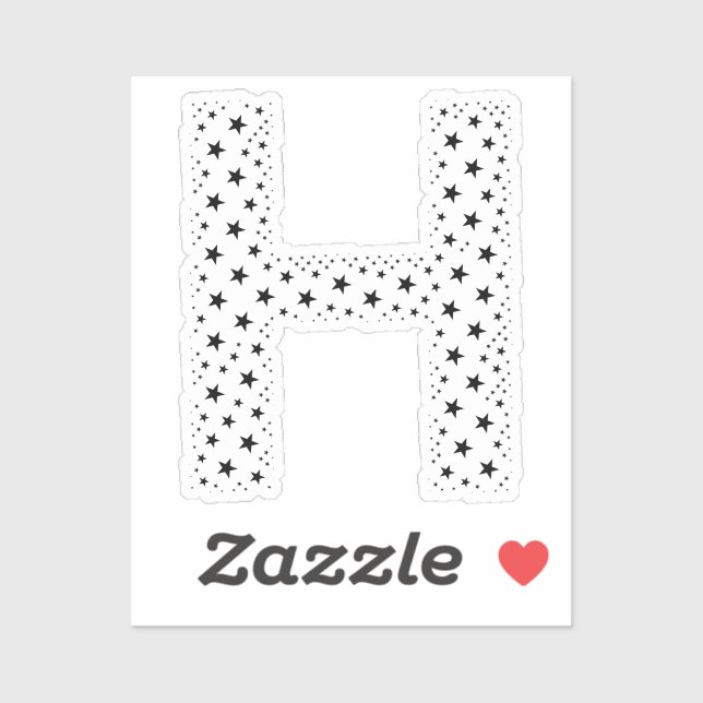 STICKER LETTERS MADE OF BLACK STARS (Feuille)
