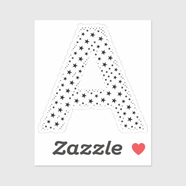 STICKER LETTERS MADE OF BLACK STARS (Feuille)