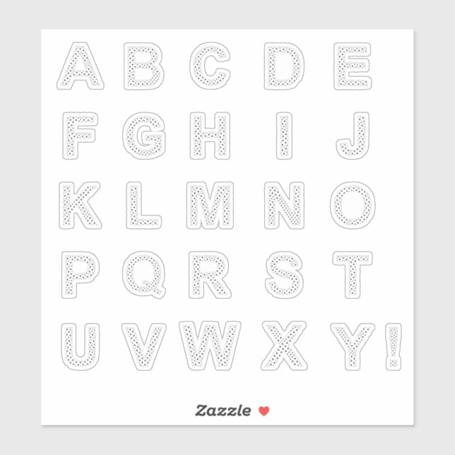 STICKER LETTERS MADE OF BLACK STARS (Feuille)