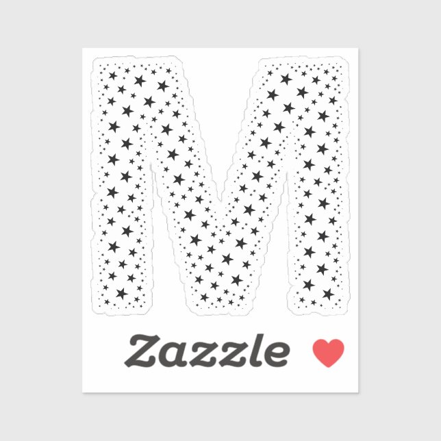 STICKER LETTERS MADE OF BLACK STARS (Feuille)