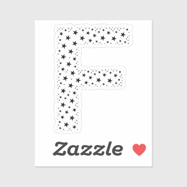 STICKER LETTERS MADE OF BLACK STARS (Feuille)