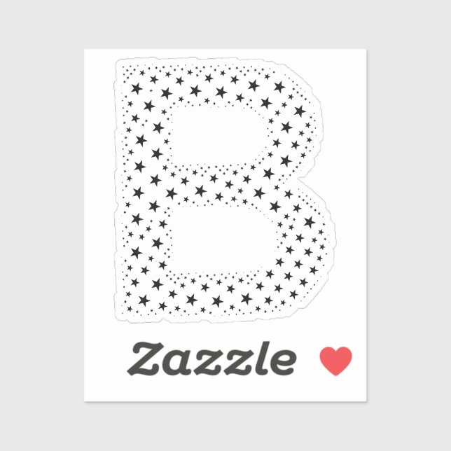 STICKER LETTERS MADE OF BLACK STARS (Feuille)