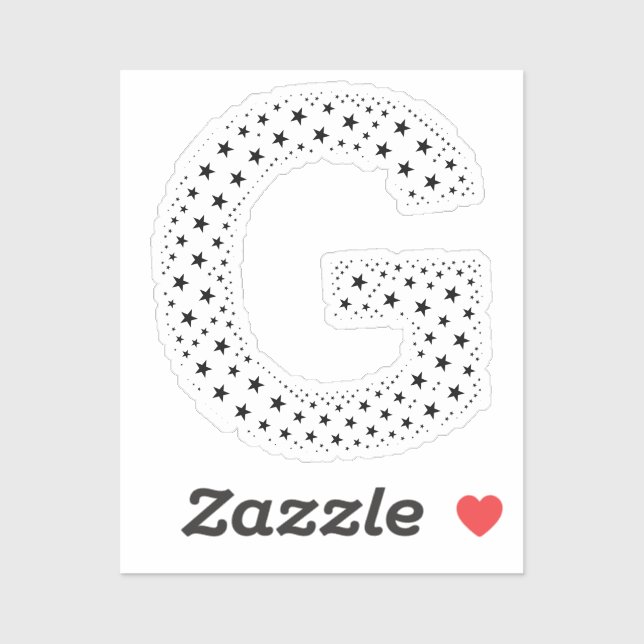 STICKER LETTERS MADE OF BLACK STARS (Feuille)