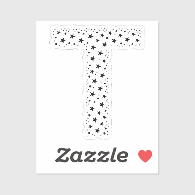 STICKER LETTERS MADE OF BLACK STARS (Feuille)