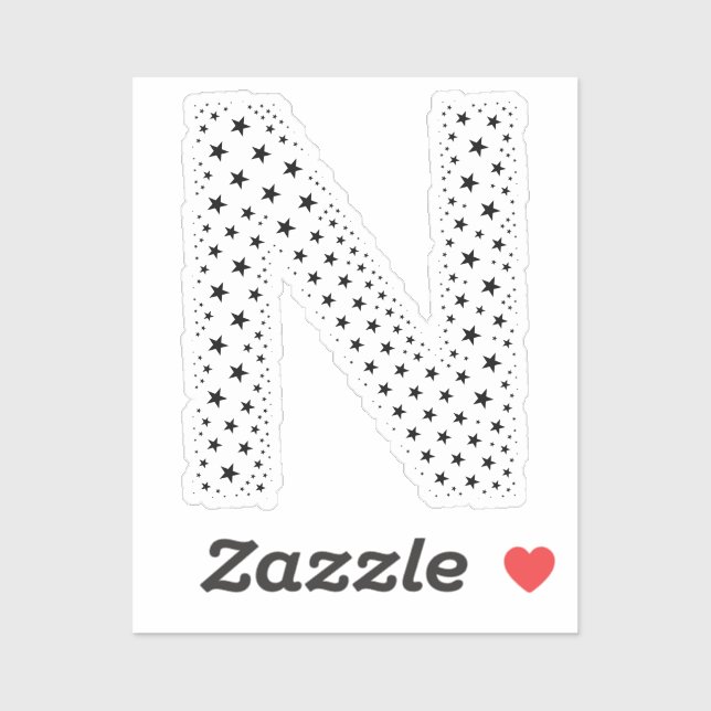STICKER LETTERS MADE OF BLACK STARS (Feuille)