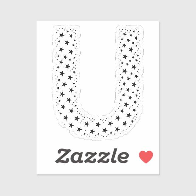 STICKER LETTERS MADE OF BLACK STARS (Feuille)