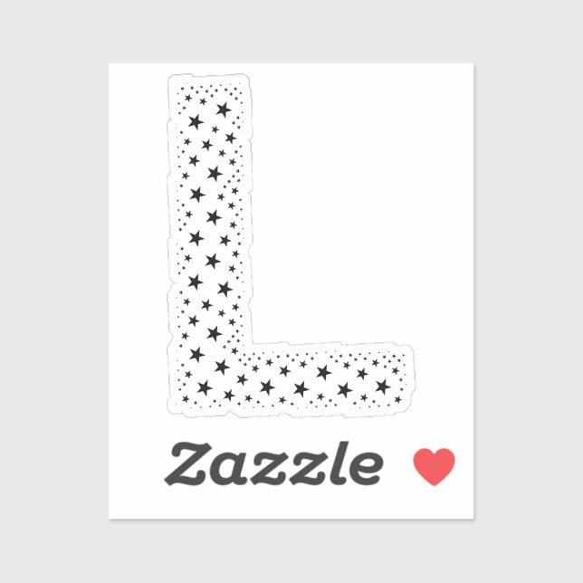 STICKER LETTERS MADE OF BLACK STARS (Feuille)