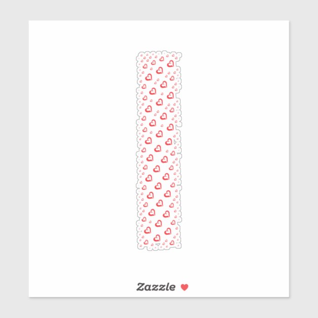 STICKER LETTERS MADE UP OF HEARTS (Feuille)