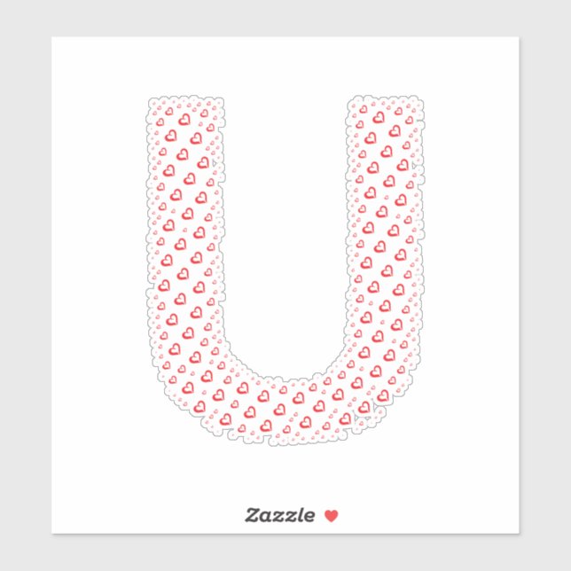 STICKER LETTERS MADE UP OF HEARTS (Feuille)