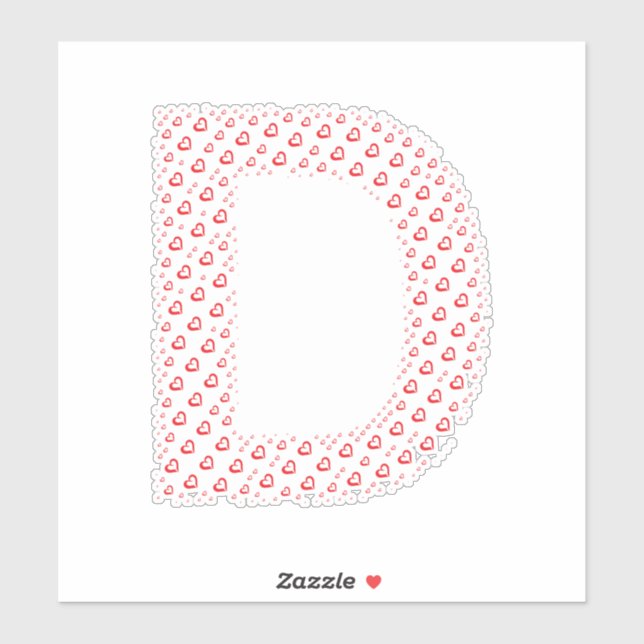 STICKER LETTERS MADE UP OF HEARTS (Feuille)