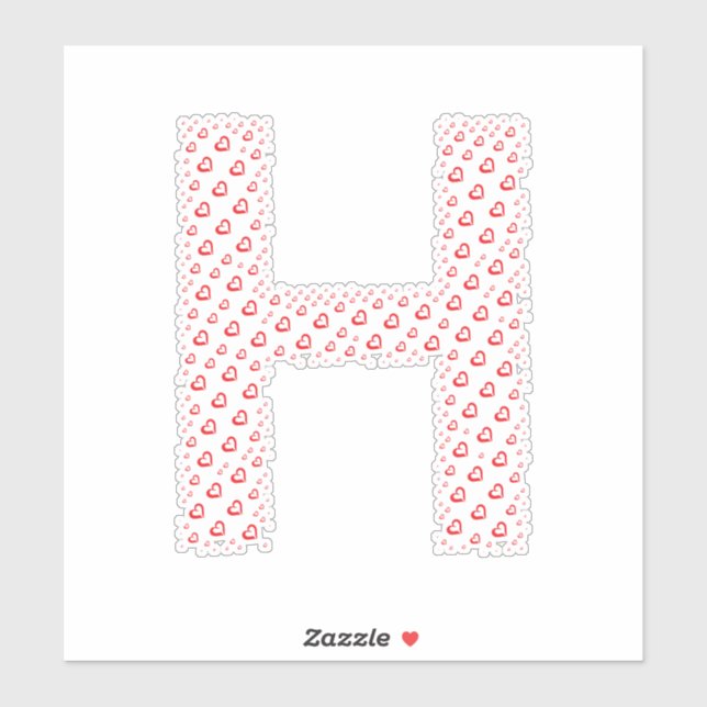 STICKER LETTERS MADE UP OF HEARTS (Feuille)