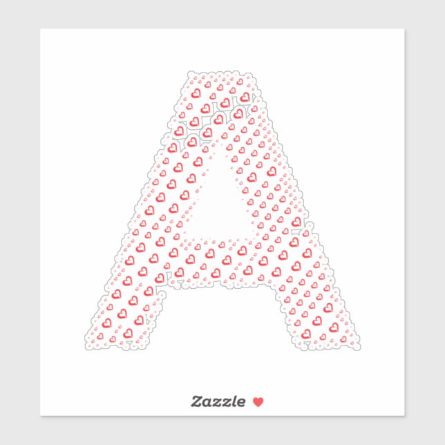 STICKER LETTERS MADE UP OF HEARTS (Feuille)