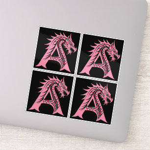 Sticker Lettre A de style dragon, alphabet du dragon, mono