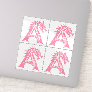 Sticker Lettre A de style dragon, alphabet du dragon, mono