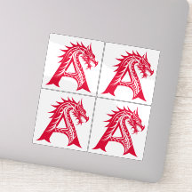 Lettre A de style dragon, alphabet du dragon, mono