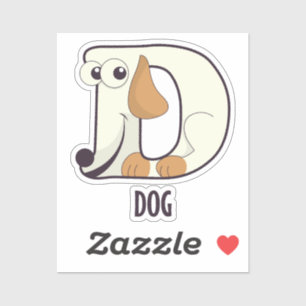 Sticker Lettre alphabet animal - D