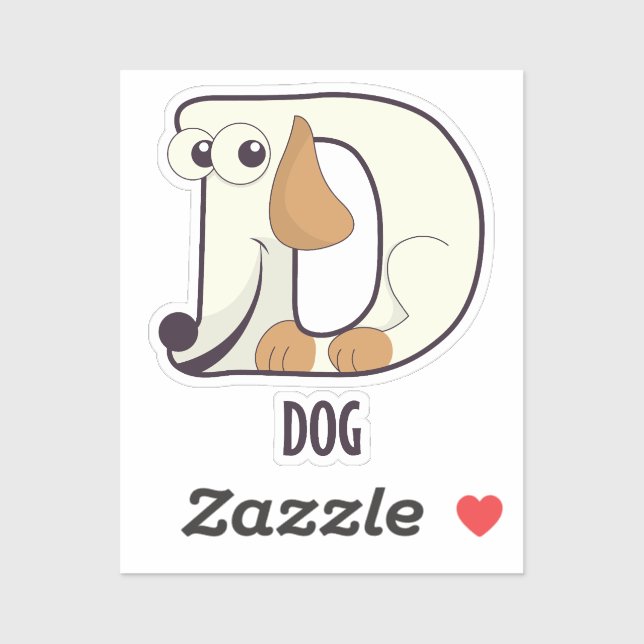 Sticker Lettre alphabet animal - D (Feuille)