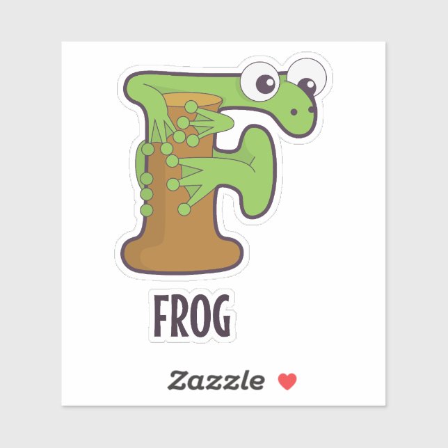 Sticker Lettre alphabet animal - F (Feuille)