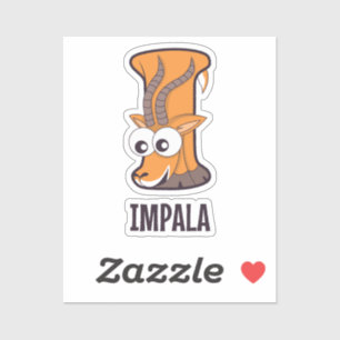 Sticker Lettre alphabet animal - I