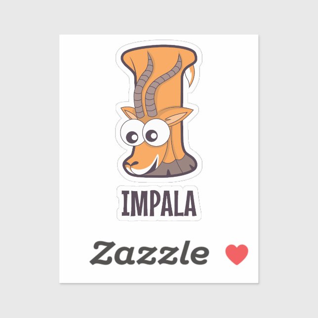 Sticker Lettre alphabet animal - I (Feuille)