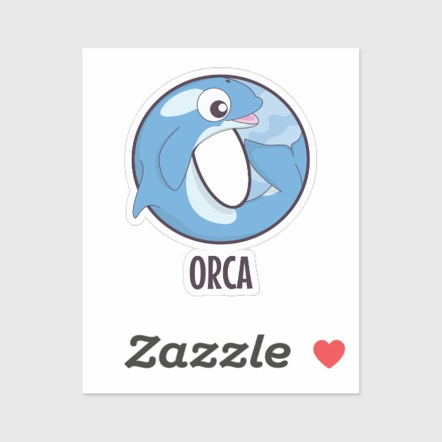 Sticker Lettre alphabet animal - O (Orca) (Feuille)