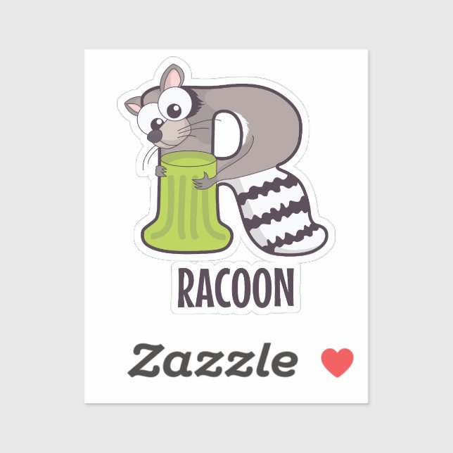 Sticker Lettre alphabet animal - R (Racon) (Feuille)