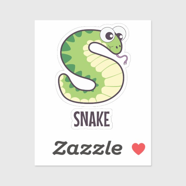 Sticker Lettre alphabet animal - S (serpent) (Feuille)