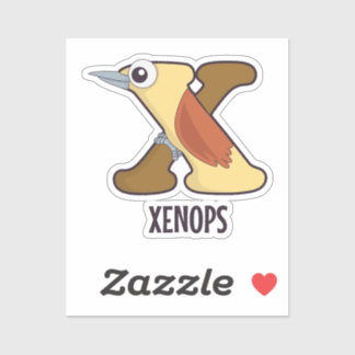 Sticker Lettre alphabet animal - X (Xenops)