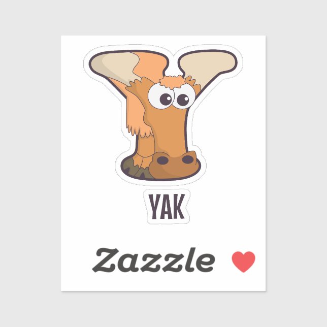 Sticker Lettre alphabet animal - Y (yak) (Feuille)