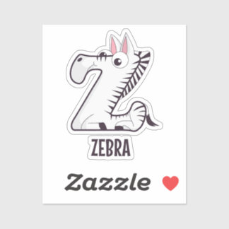 Sticker Lettre alphabet animal - Z (Zèbre)