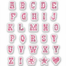 LETTRE Alphabet Pretty Pink Swirls Initiales tenda