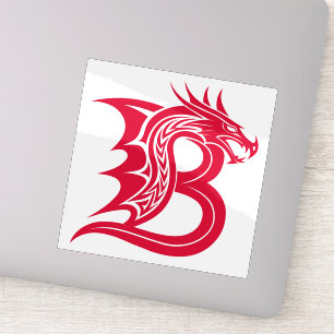Sticker Lettre B de style dragon, alphabet du dragon, mono