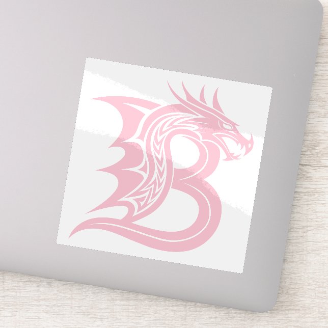 Sticker Lettre B de style dragon, alphabet du dragon, mono (Détail)