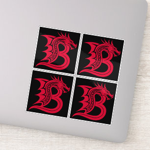 Sticker Lettre B de style dragon, alphabet du dragon, mono