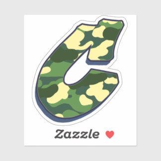 Sticker Lettre C - Camo Green