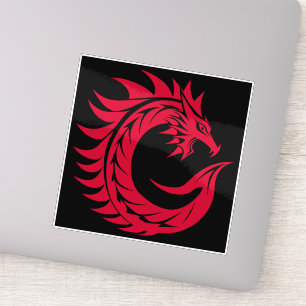 Sticker Lettre C de style dragon, alphabet du dragon, mono