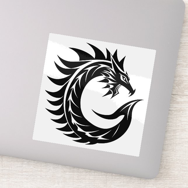 Sticker Lettre C de style dragon, alphabet du dragon, mono (Détail)