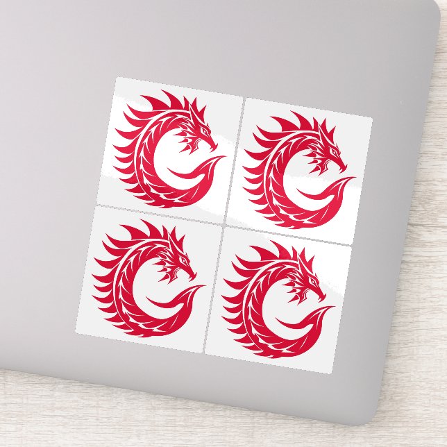 Sticker Lettre C de style dragon, alphabet du dragon, mono (Détail)