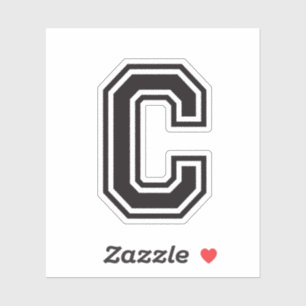 Sticker Lettre C sporty college alphabet de police