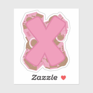 Sticker Lettre Café X : Monogramme Initiale 