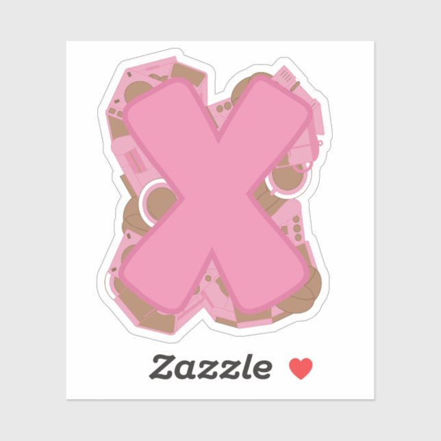 Sticker Lettre Café X : Monogramme Initiale  (Feuille)