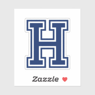 Sticker Lettre couleur personnalisée H sporty college poli
