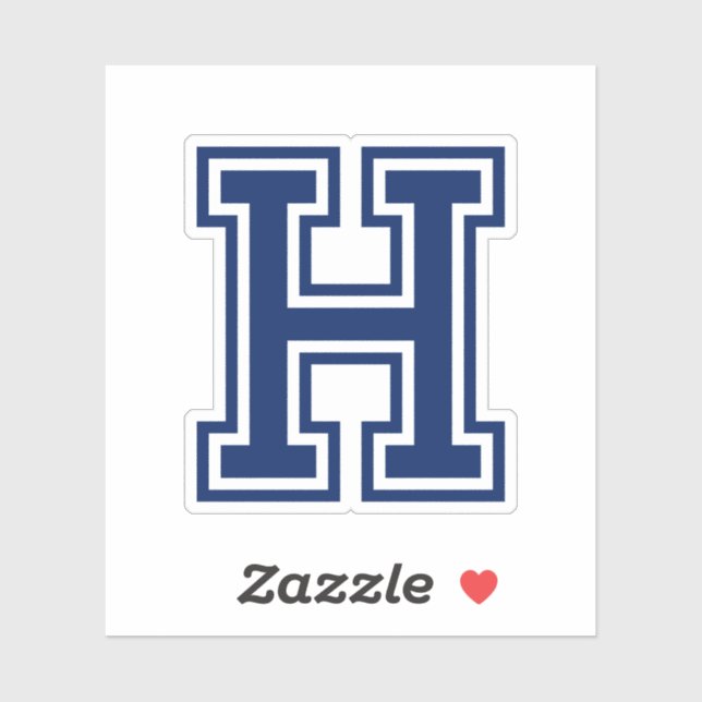 Sticker Lettre couleur personnalisée H sporty college poli (Feuille)