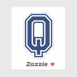 Sticker Lettre couleur personnalisée Q sporty collège poli