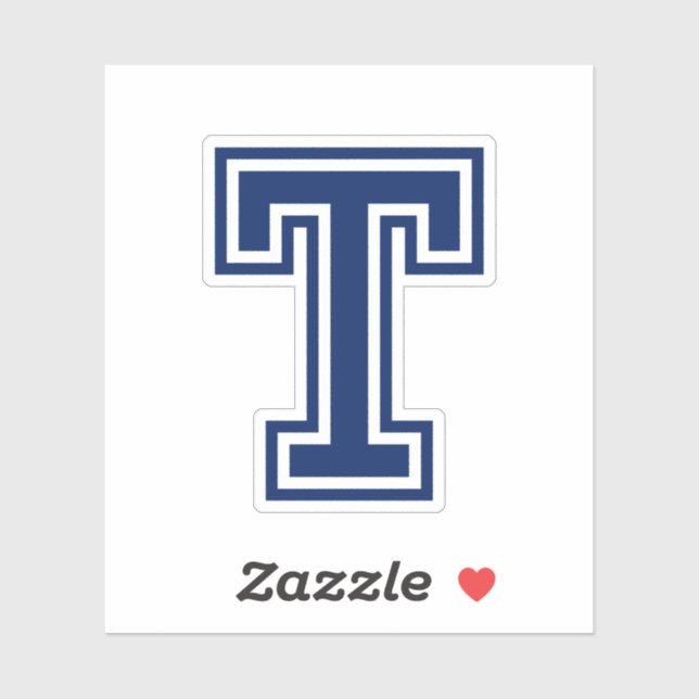 Sticker Lettre couleur personnalisée T sportage collège al (Feuille)